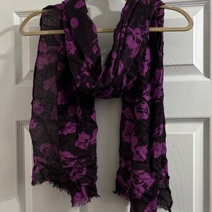 Elegant Purple Floral Scarf